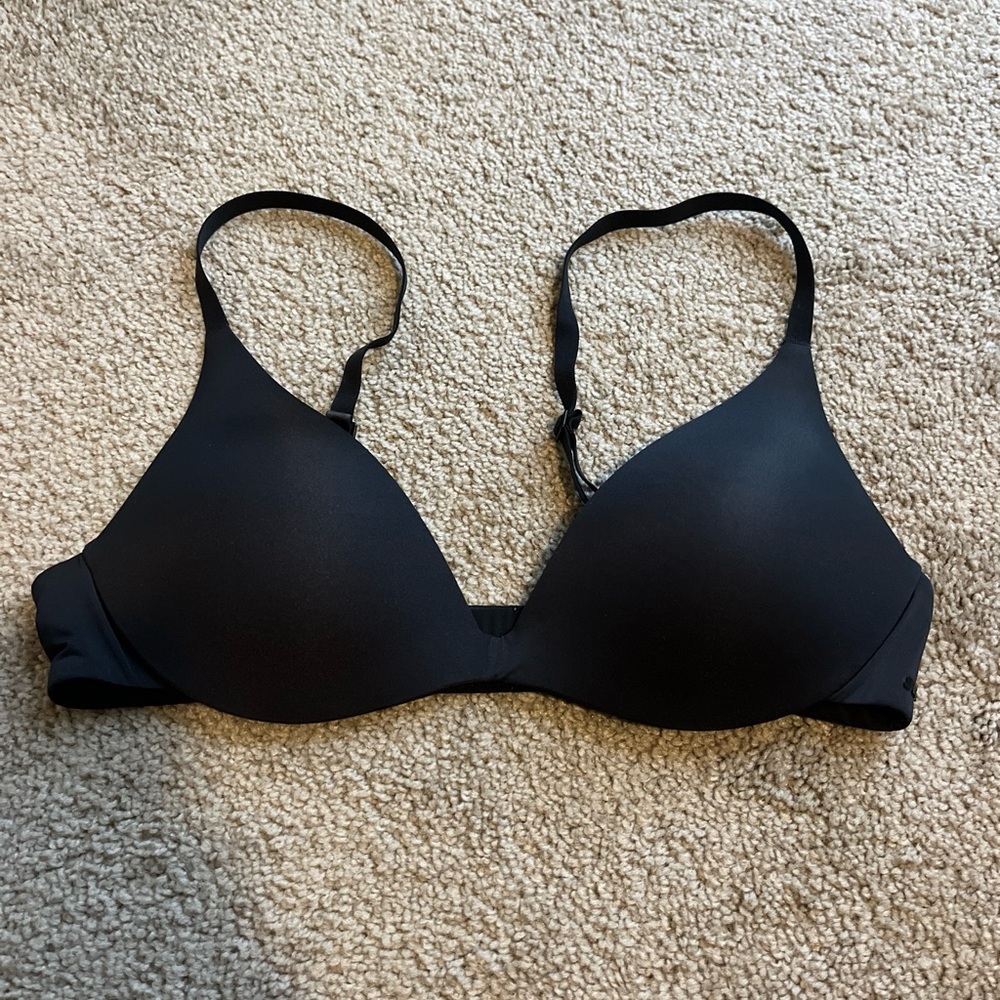 Skims Wireless Form Push Up Plunge Bra Size 34A Black - Picture 2 of 5